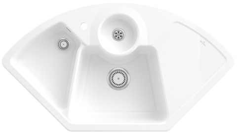 Villeroy & Boch Solo corner – rohový dřez, barva White Alpin